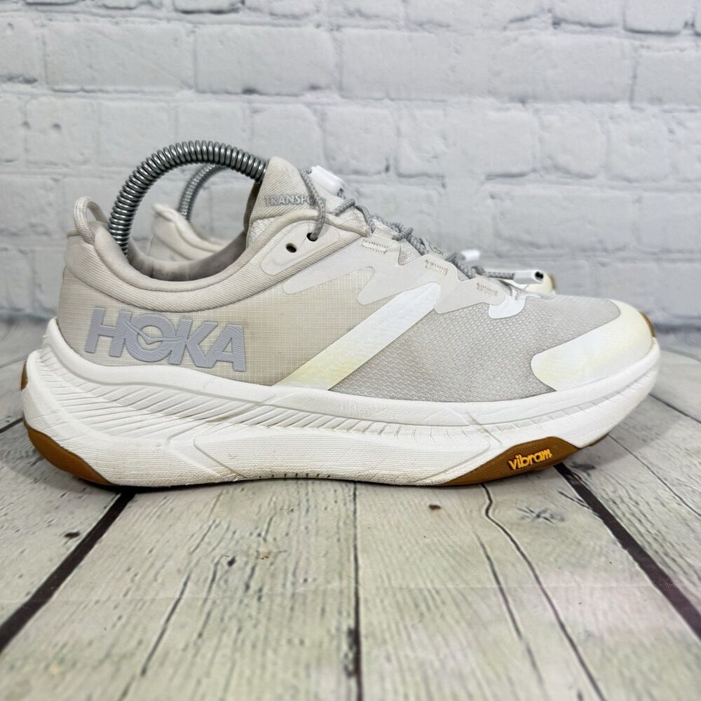 Hoka One One Sneaker Women Size 8 B White Running Vibram Hiking Outdoor Shoes